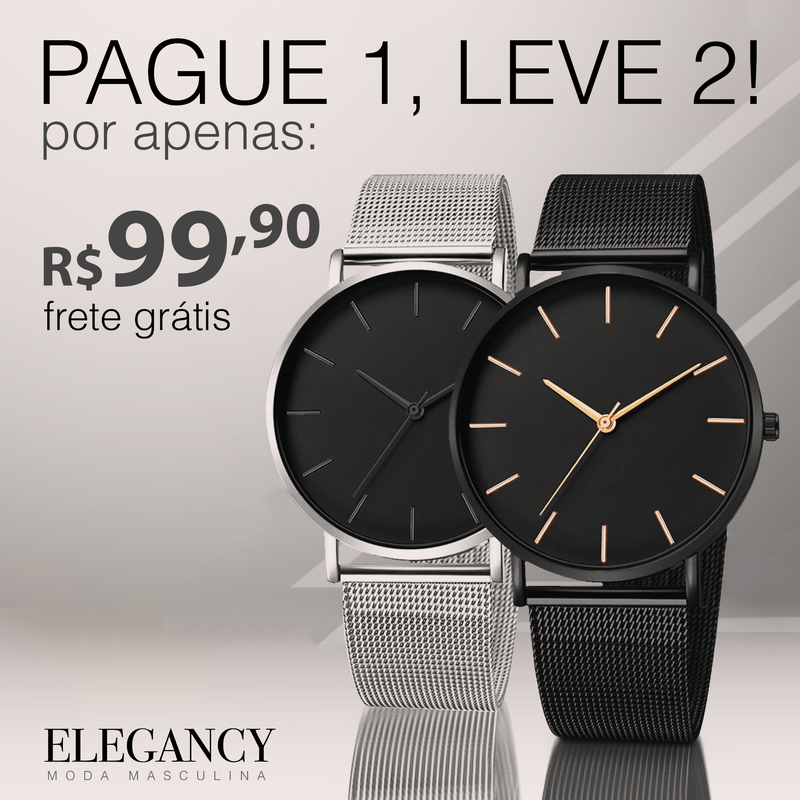 [Pague 1 Leve 2] Relógios Elegancy Minimal